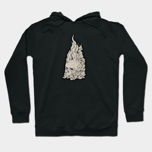 Flaming Skull with Flowers Hoodie